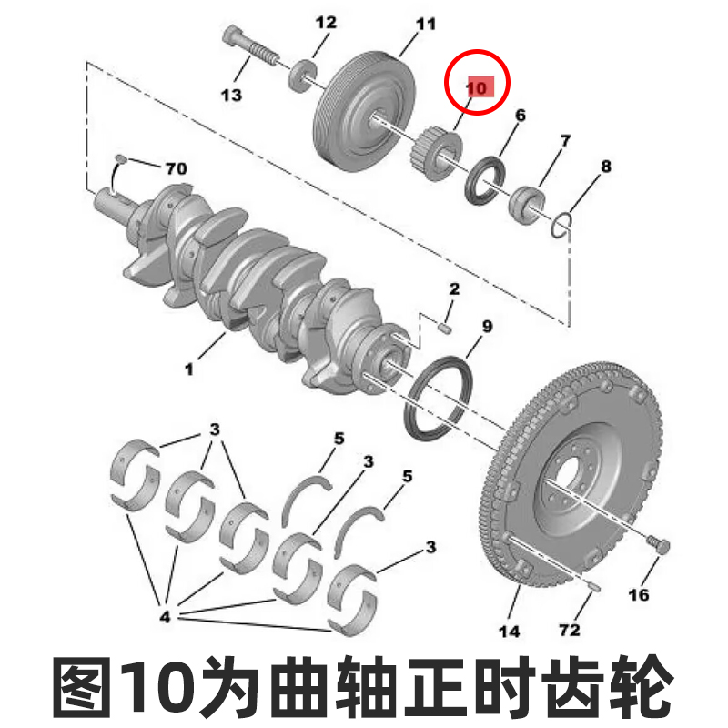 适配标致408 308 307 3008 508凯旋C5世嘉曲轴正时齿轮发动机齿轮-图1