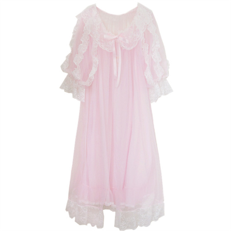 秋冬公主睡衣女蕾丝花边宫廷长款睡裙吊带睡袍