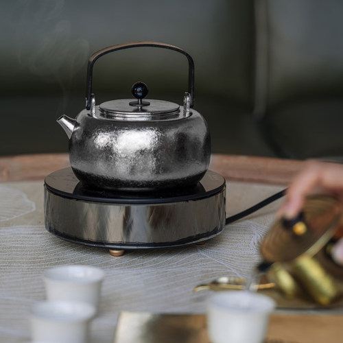 博友制钛纯钛烧水壶旅行版带收纳包露营烧水壶把手可放倒折叠茶壶 - 图1