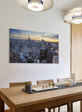 NYC美国New York纽约城市天际线景都市背景墙帆布无框画装饰挂画