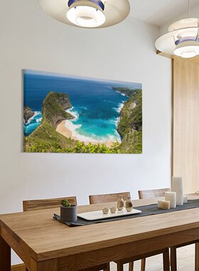 印尼巴厘岛东南亚沙滩海岛布拉坦湖房间背景墙帆布无框画装饰挂画