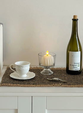 拍照道具桌布复古手工编织黄麻家居艺术装饰摆件博主同款摄影布景