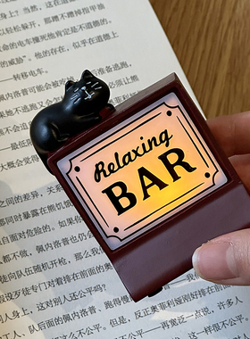 复古小猫咪夜灯迷你桌面氛围灯床头灯卧室咖啡吧台酒吧装饰摆件