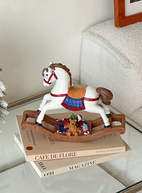 中古风摇摇马装饰摆件新款2026复古怀旧装饰品家居摆件工艺品树脂