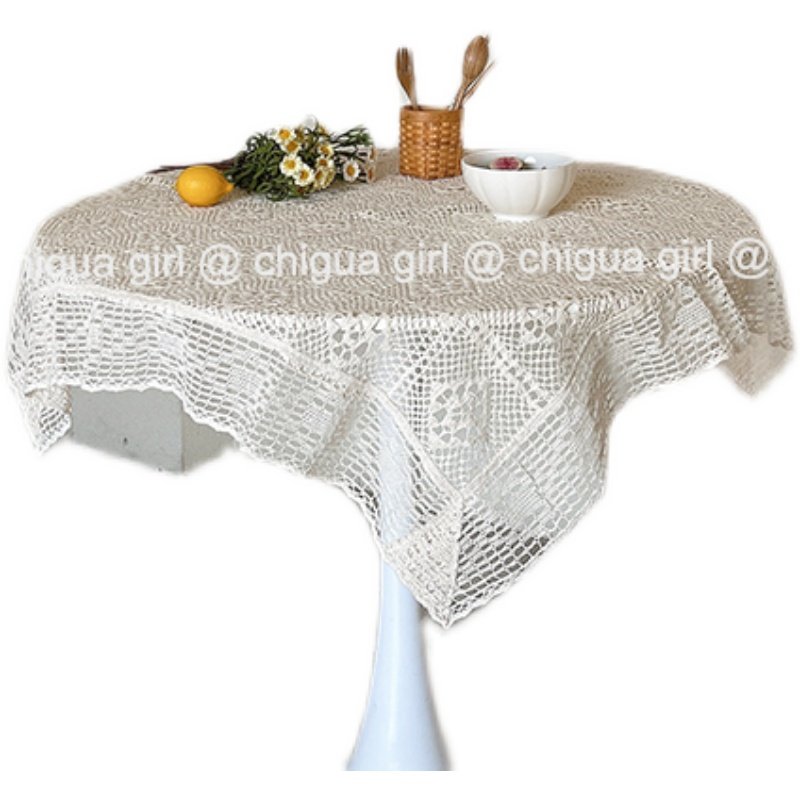 ins风纯棉桌布餐垫钩针蕾丝盖布简约田园台布拍摄背景布防尘道具,淘宝优惠券,粉丝福利购,淘宝优惠卷