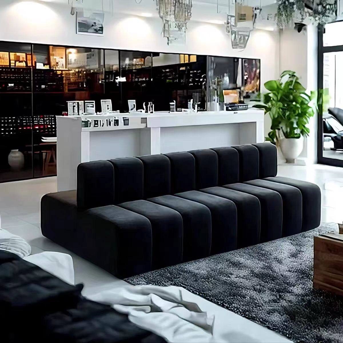 创意轻奢休闲酒店大堂休息接待区卡座沙发软包换鞋凳餐桌长条凳,淘宝优惠券,粉丝福利购,淘宝优惠卷