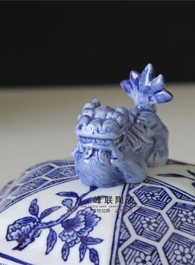 景德镇新中式风陶瓷麒麟家居装饰