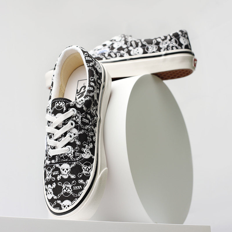 vans era安纳海姆低帮骷髅头印花男女休闲帆布滑板鞋vn0a2rr1x7y