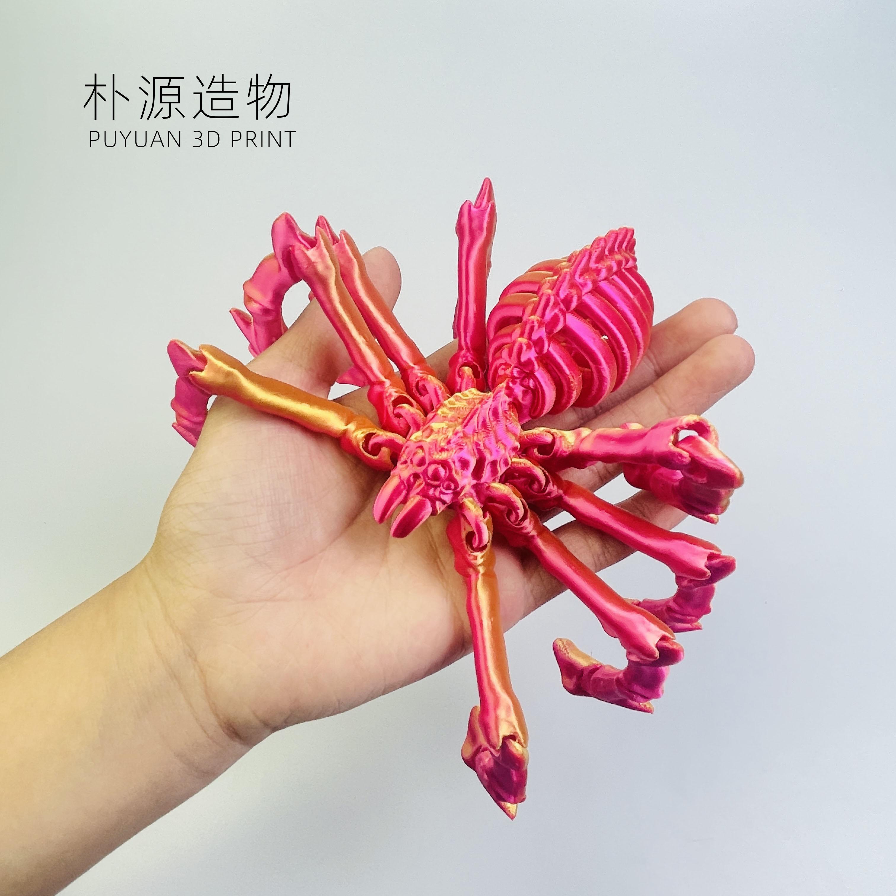 3d打印蜘蛛地狱骨架狼蛛关节可活动收缩夜光蜘蛛男孩模型玩具摆件 - 图2