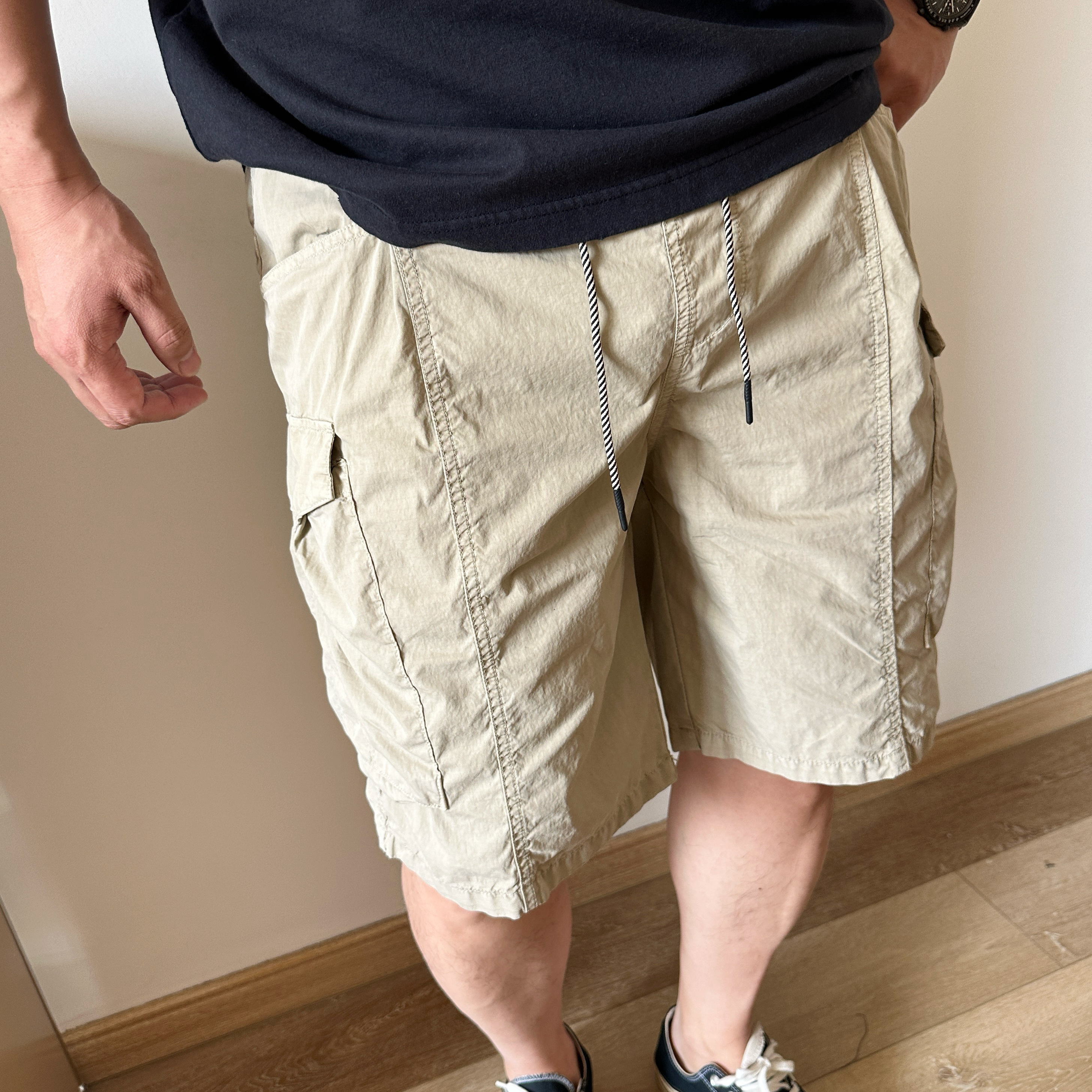 大依无忧夏季大码男装棉布洗水薄料胖子加肥加大男士休闲工装短裤