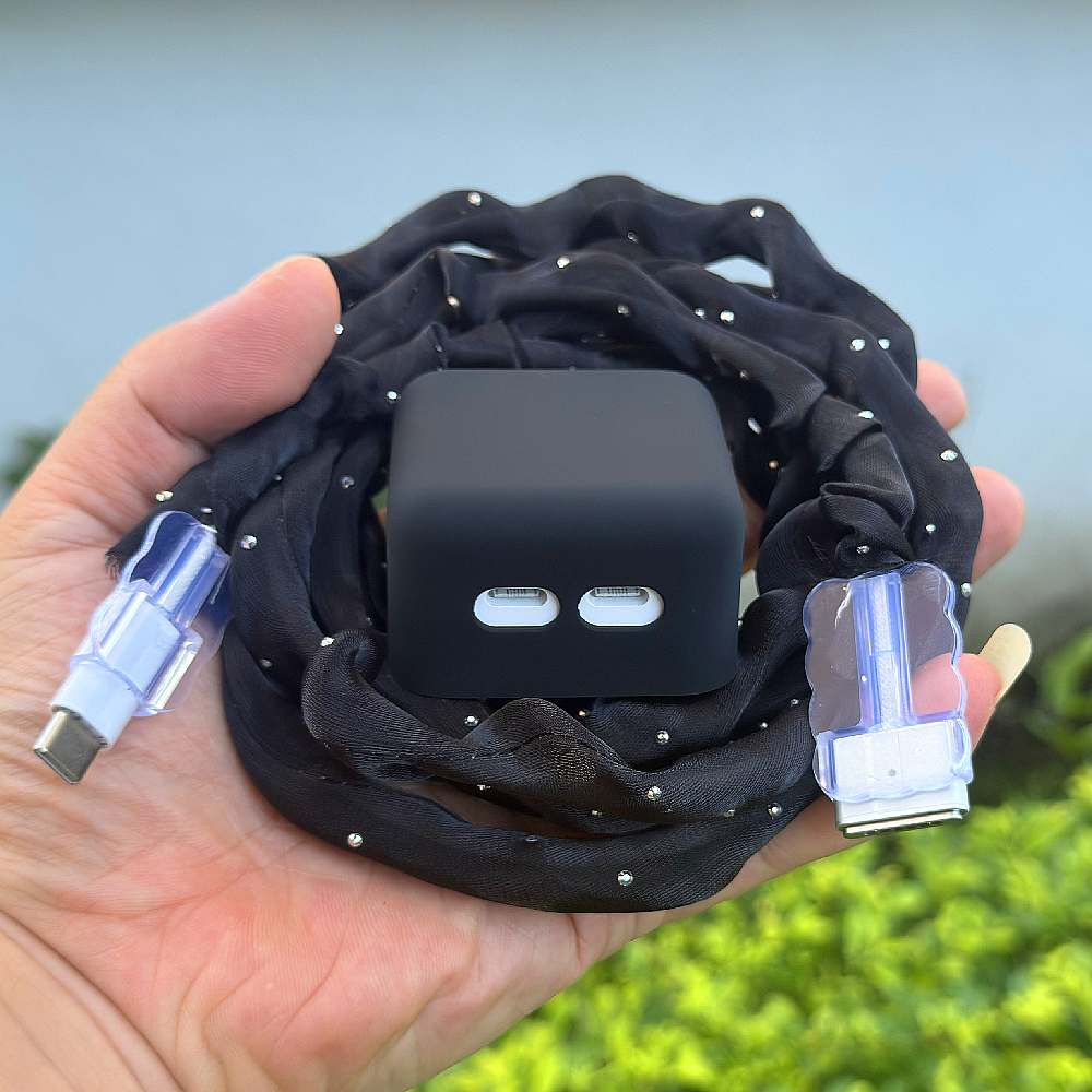 苹果MacBook Air M3 M4笔记本35W电源壳网纱免缠绕线数据线保护套,淘宝优惠券,粉丝福利购,淘宝优惠卷