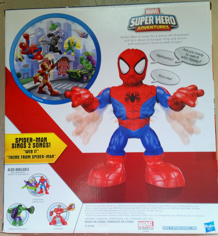 孩之宝超级英雄联盟蜘蛛侠唱歌发声人偶WEB EM SPIDER MAN 30CM - 图1