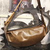Crossbody bag soft leather men's dumpling bag retro polyester