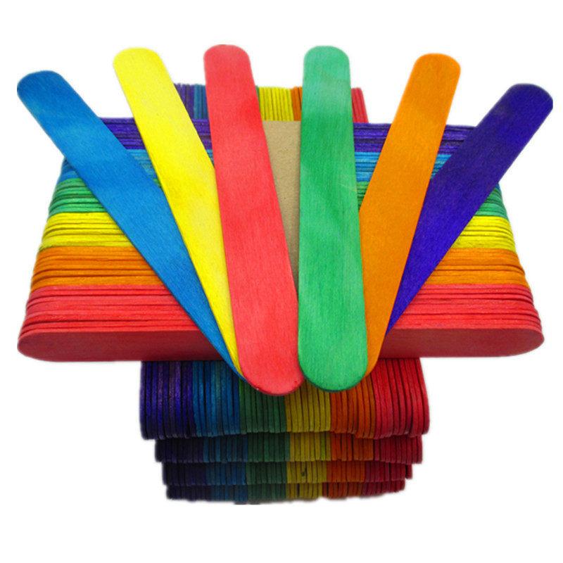 雪糕棒 diy手工模型制作辅料耗材木棒 彩色压舌板冰棒棍50支,淘宝优惠券,粉丝福利购,淘宝优惠卷