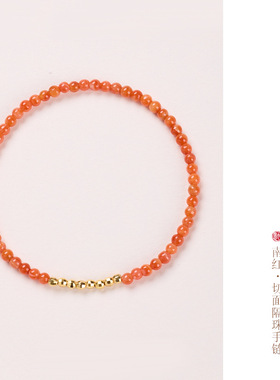 源头工厂天然3mm川料南红玛瑙项链女好运烟紫和田玉锁骨项链