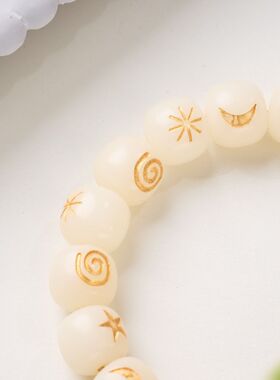 白玉菩提日月星辰手链串珠女轻奢感文玩佛珠手饰手串爆款