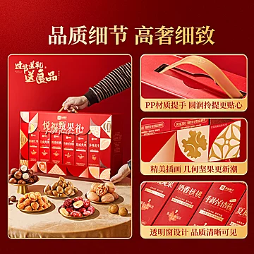 【独立盒装】良品铺子高端坚果礼盒1546g[30元优惠券]-寻折猪