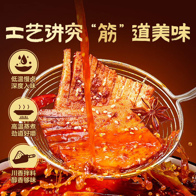 良品铺子大片手撕牛板筋劲道川味零食