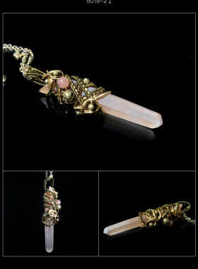 地心紫火双尖宝石专属定制项链