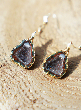 玛瑙晶洞项链原创水晶定制