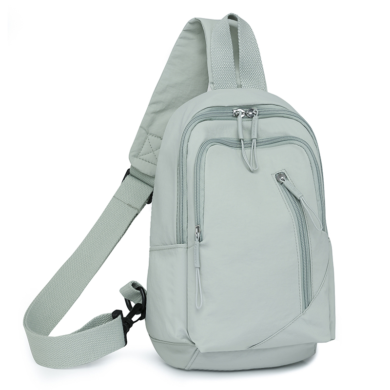 女士胸包简约百搭牛津布包轻便休闲多隔层女包日常小包单斜挎背包 - 图3