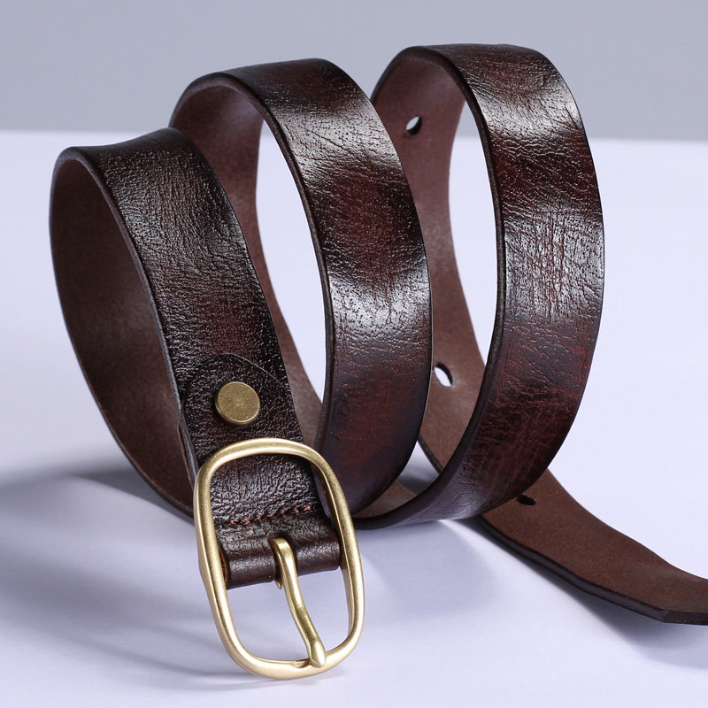 真皮手工复古纯牛皮休闲简约皮带 漂印象服饰腰带/皮带/腰链