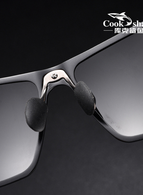 库克鲨鱼新款偏光太阳镜男士开车驾驶骑行眼镜变色运动墨镜高级感