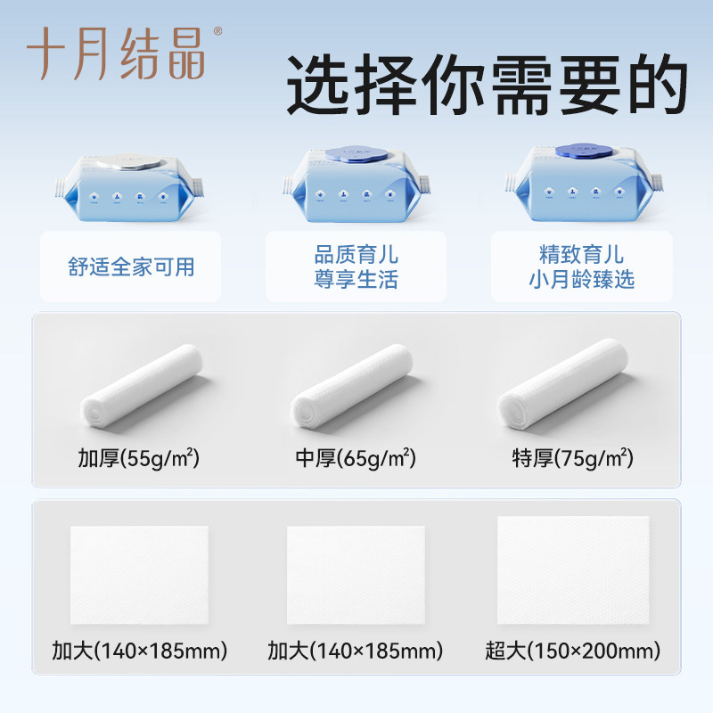 十月结晶婴儿湿巾纸新生儿手口专用屁无酒精消毒宝宝幼儿童湿纸巾,淘宝优惠券,粉丝福利购,淘宝优惠卷