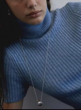 ins小众设计金银撞色小珠子项链女铜镀18k金冷淡风简约休闲毛衣链