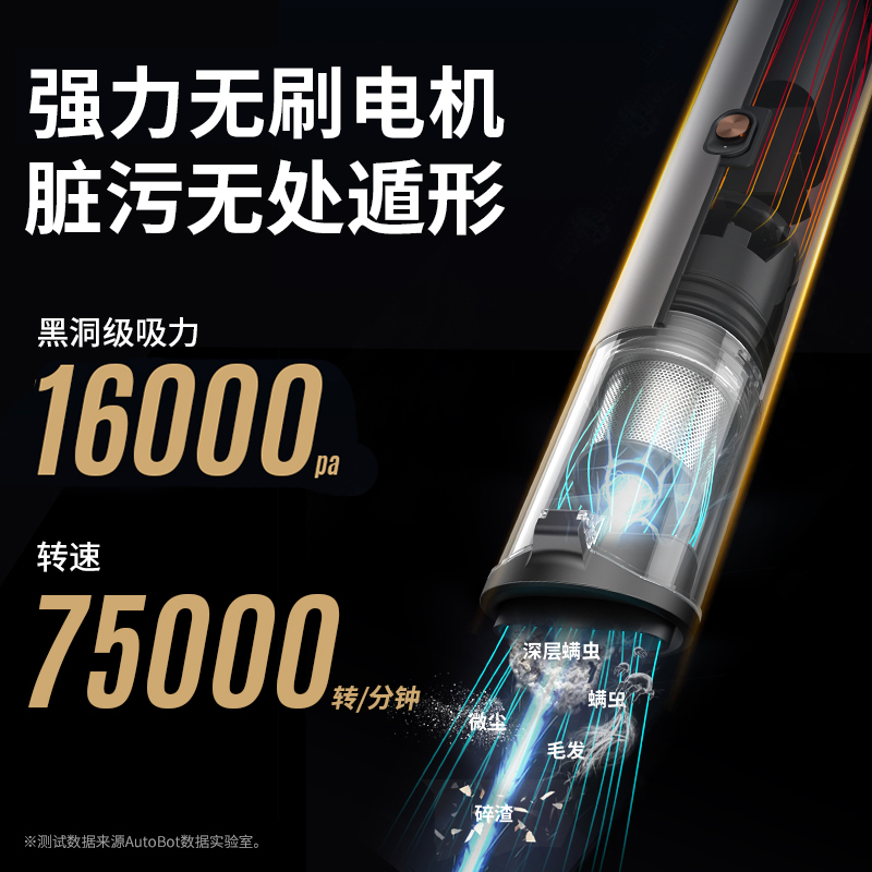 AutoBot | VX 手持便携车载家用无线吸尘器 超大真空吸力 16000Pa - 图0