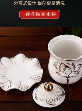 供佛玻璃莲花供杯圣水杯玻璃供杯