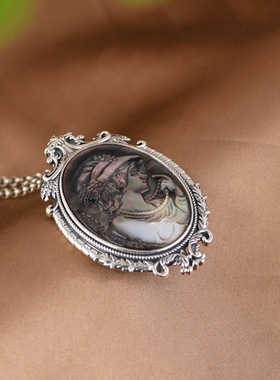 贝壳女王吊坠复古工艺小众设计女