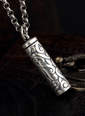 足银吊坠可打开装东西嘎乌盒女款