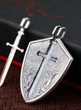 纯银复古朋克风欧美可拆分项链坠