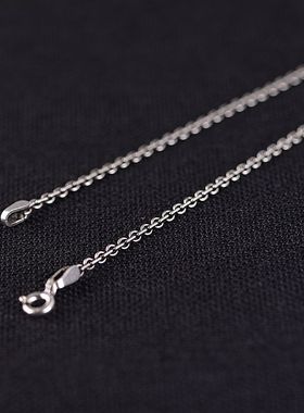 纯银项链复古扁圆环时尚个性女款