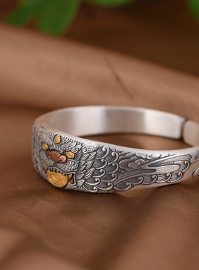 貔貅银手镯复古工艺时尚设计女款