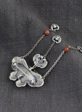 古银铺长流苏牡丹南红玛瑙项饰