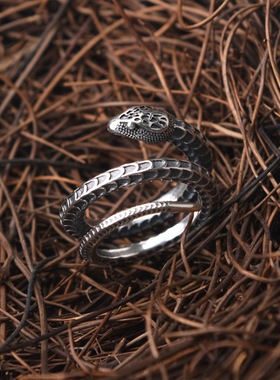 饰品戒指古银铺霸气复古大蛇
