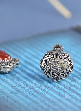 如意锁香囊可打开复古纯银女士