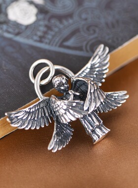 天使吊坠复古工艺朋克风格项坠男