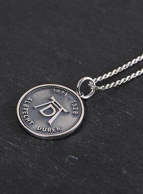 时尚复古圆牌吊坠祈祷之手男女款