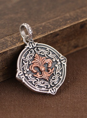 祈祷之手吊坠复古工艺实心圆牌女