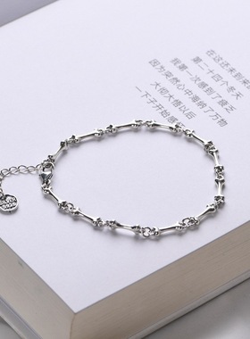 创意手链骨节纯银古银铺复古女款