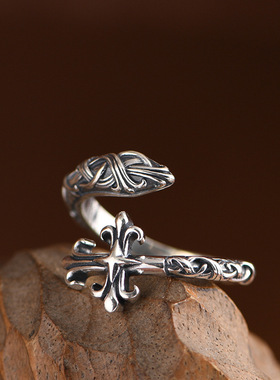 男款纯银戒指十字架大气简约指环