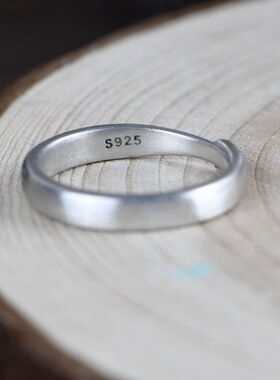 银戒指开口纯银双喜文字复古女款