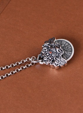 大钱银吊坠复古工艺小众设计男款