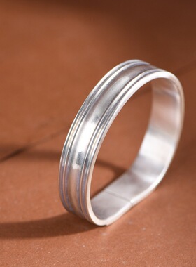 足银双喜字手镯小众设计开口女款