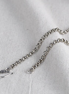 纯银复古圆环男女款珍珠链毛衣链