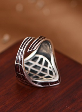 纯银男款银戒指复古工艺蜘蛛指环