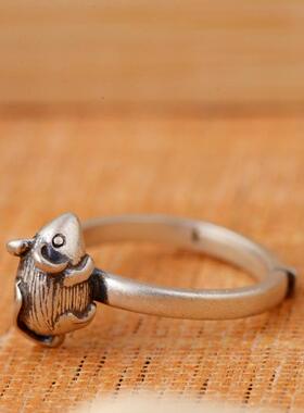 古银铺纯银饰品小老鼠可爱卡通